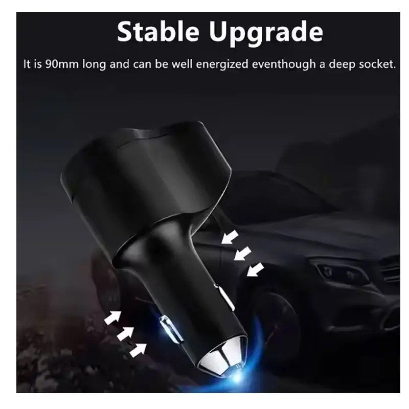 Y&D USB Car Charger Adapter 4 in 1: 36W Dual USB Quick Charge, Waterproof 12V Splitter, Fast EV Charger & Cigarette Lighter for Automobile - Image 4